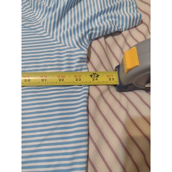 NEW FootJoy FJ Polo Shirt Men’s Large L Blue White Striped Short Sleeve Golfing - Picture 11 of 12